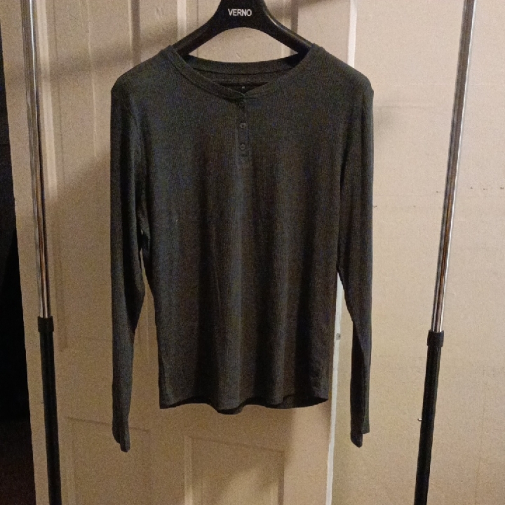 Cuddl Duds Long Sleeve Tee - Dark Green
